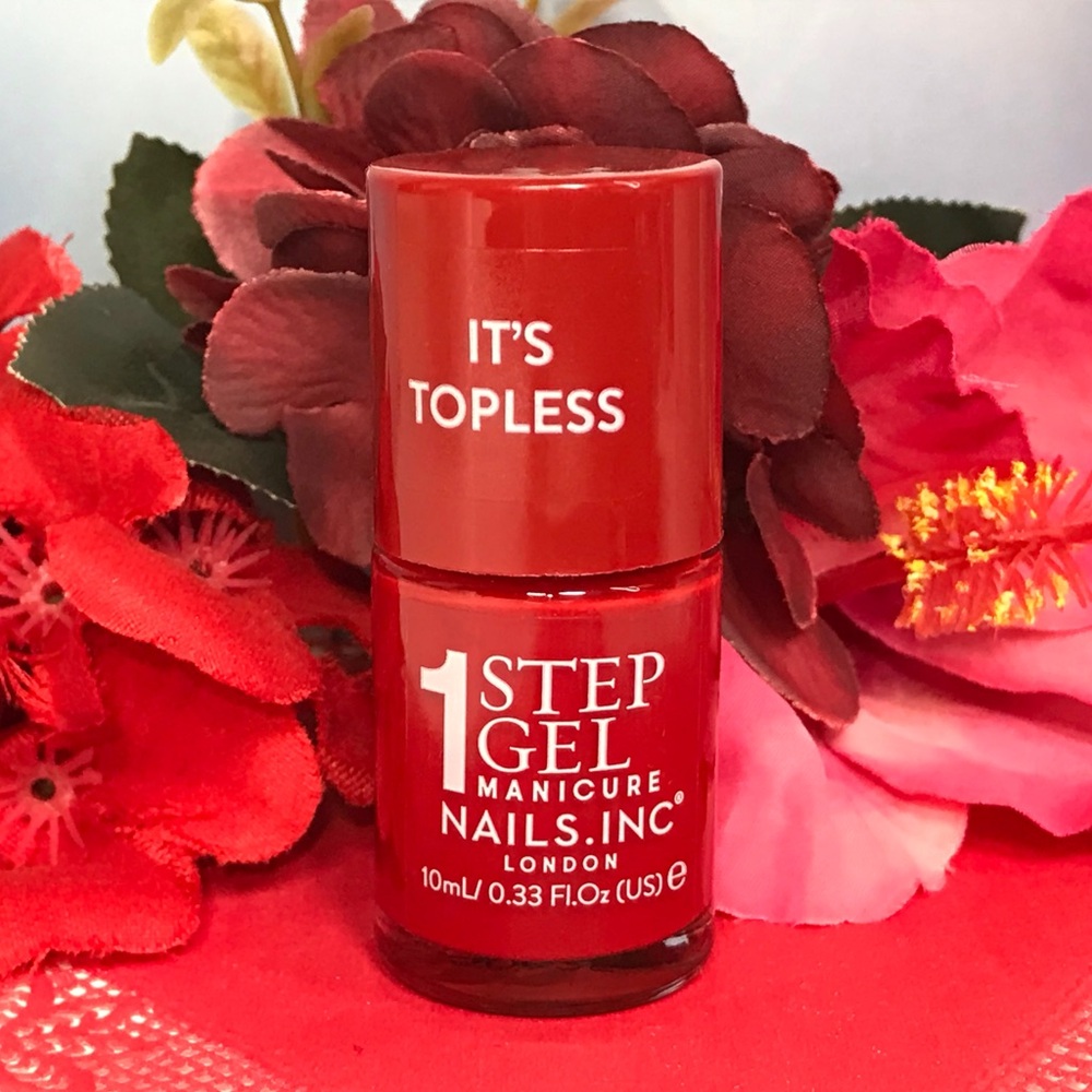 Nails Inc KENDALL 1-Step GEL IT'S TOPLESS Nail Pôlish Red Gel  10ml *NEW!